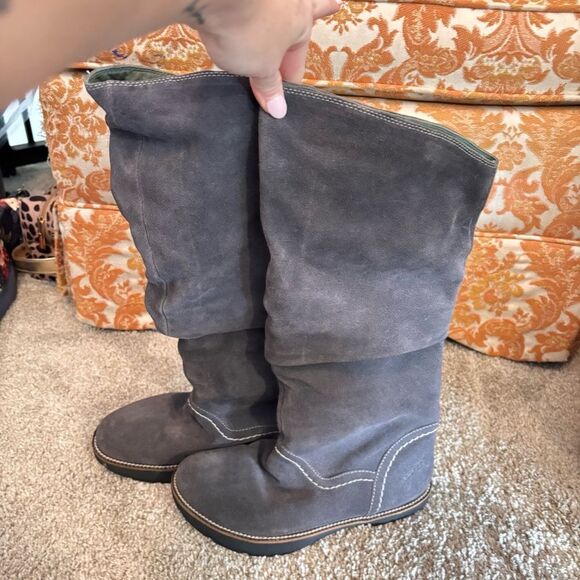 Earth Swank Kalso slouchy boots Leather Upper Iron Gray size 7 - Picture 1 of 4